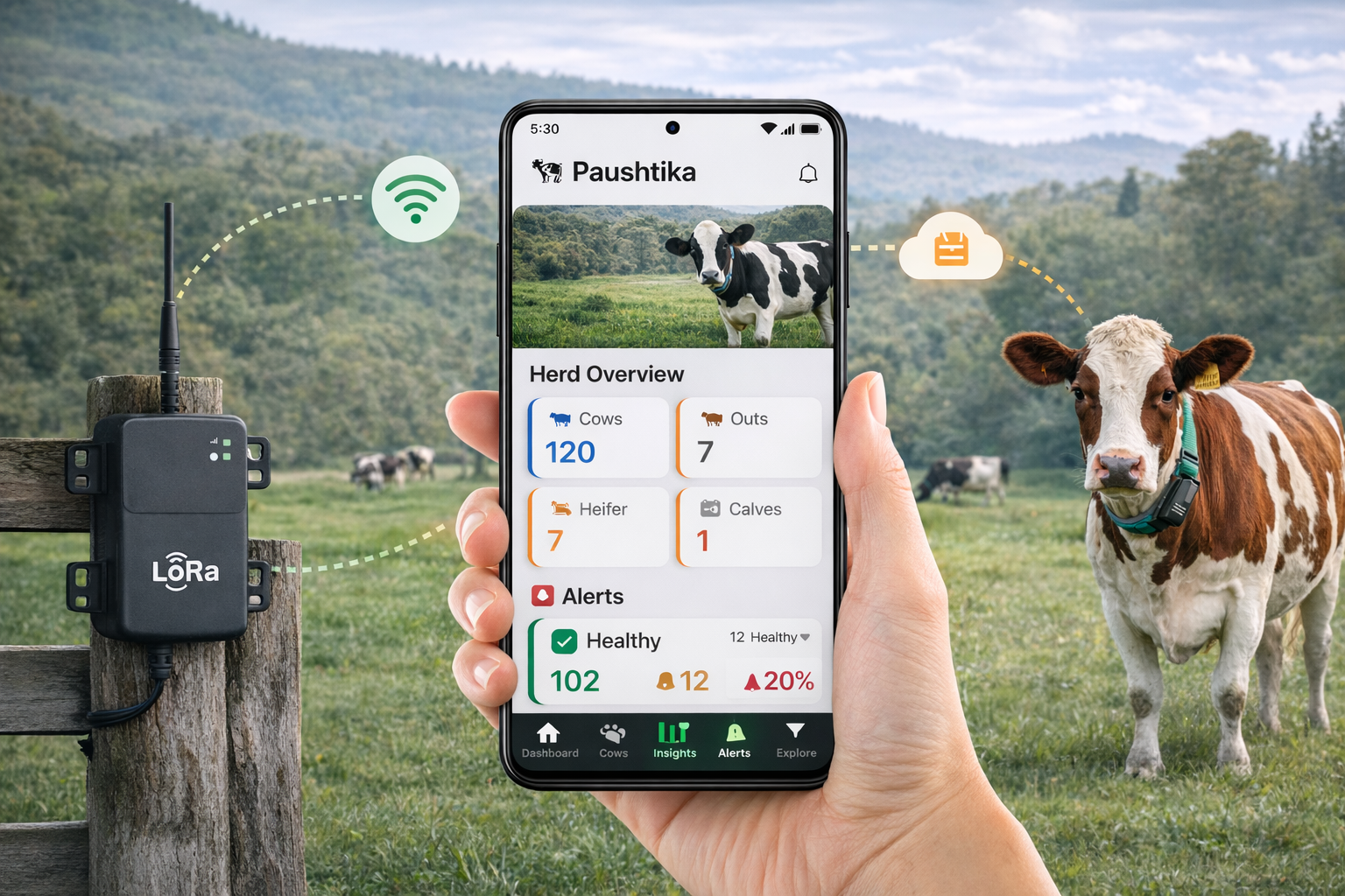 Paushtika dashboard for cow monitoring